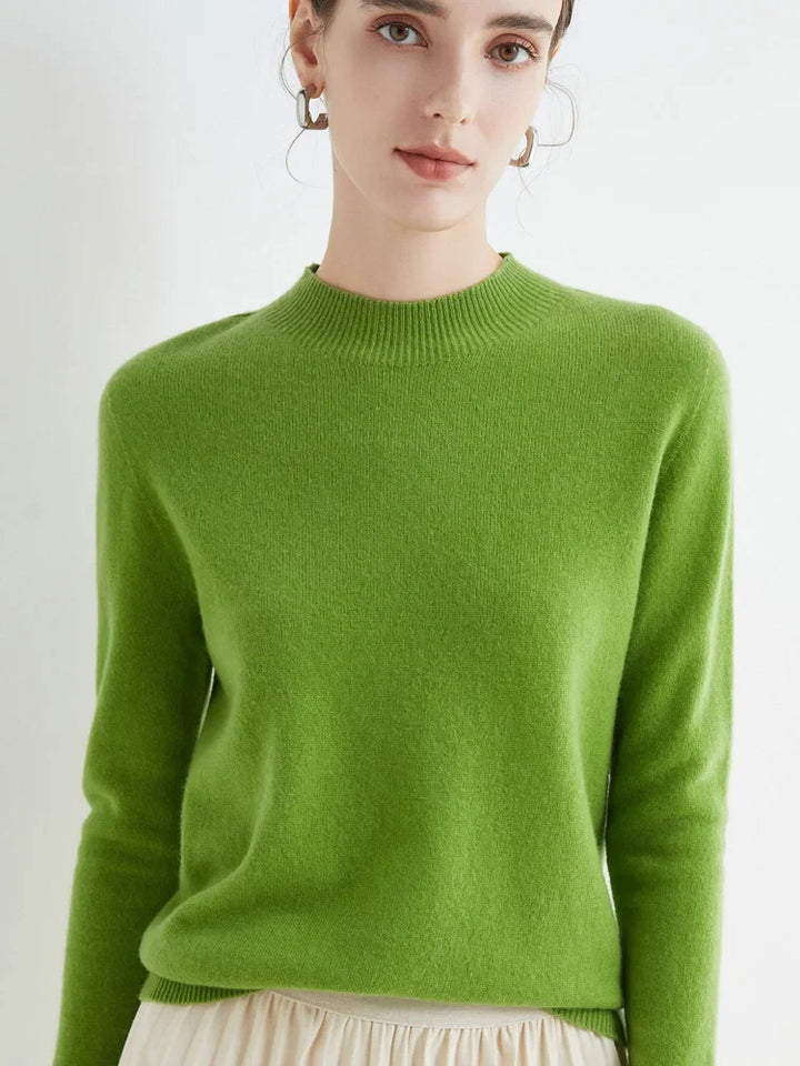 Jersey de Lana Merino con Cuello Mock – Básico Elegante y Suave