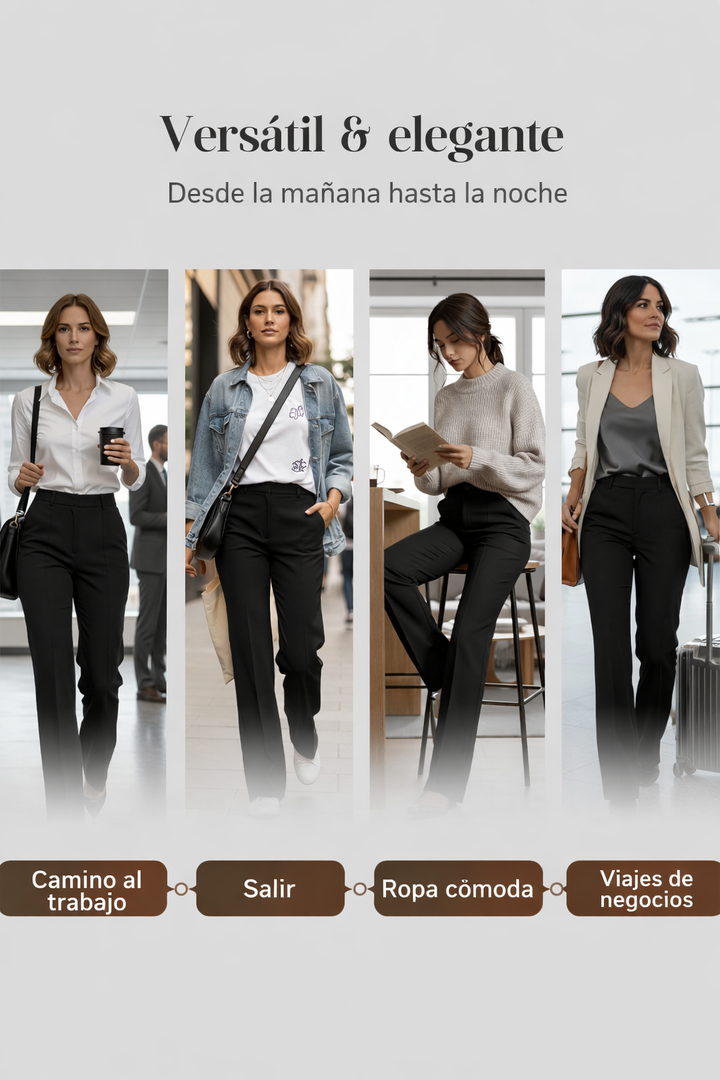 Solo quedan 3 días: ¡50 % de descuento! Pantalones de traje de mujer de cintura alta