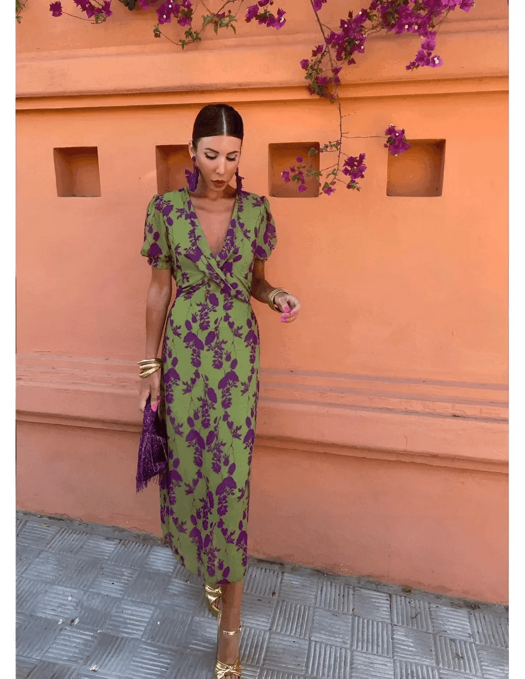 Anaïs™ — Vestido midi con estampado elegante