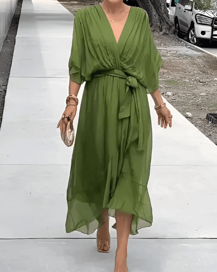 Marta™ | Vestido de Chiffon con Escote en V