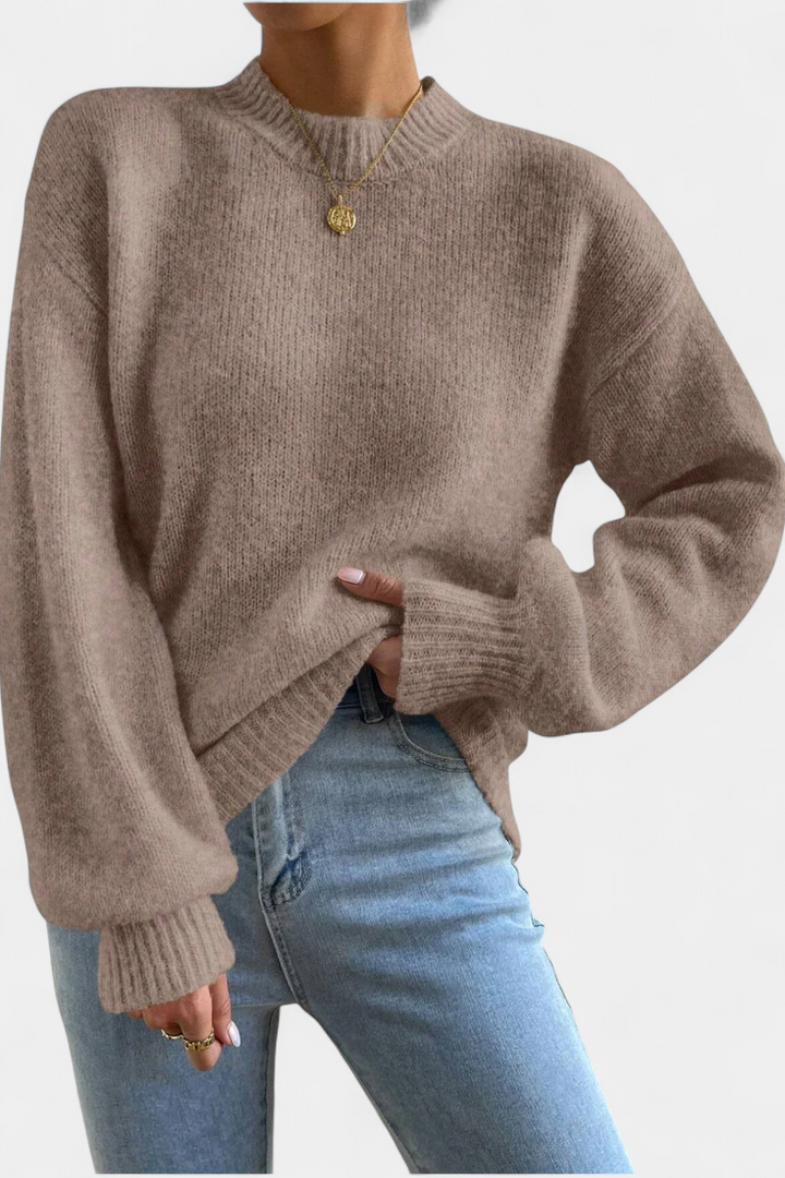 Mae Jersey de Cuello Redondo con Mangas Globo