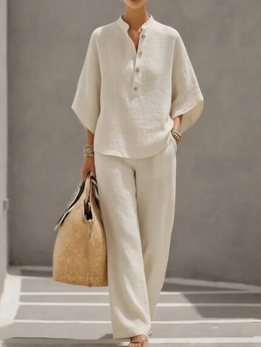 Floriane™ — Conjunto de dos piezas elegante de estilo natural