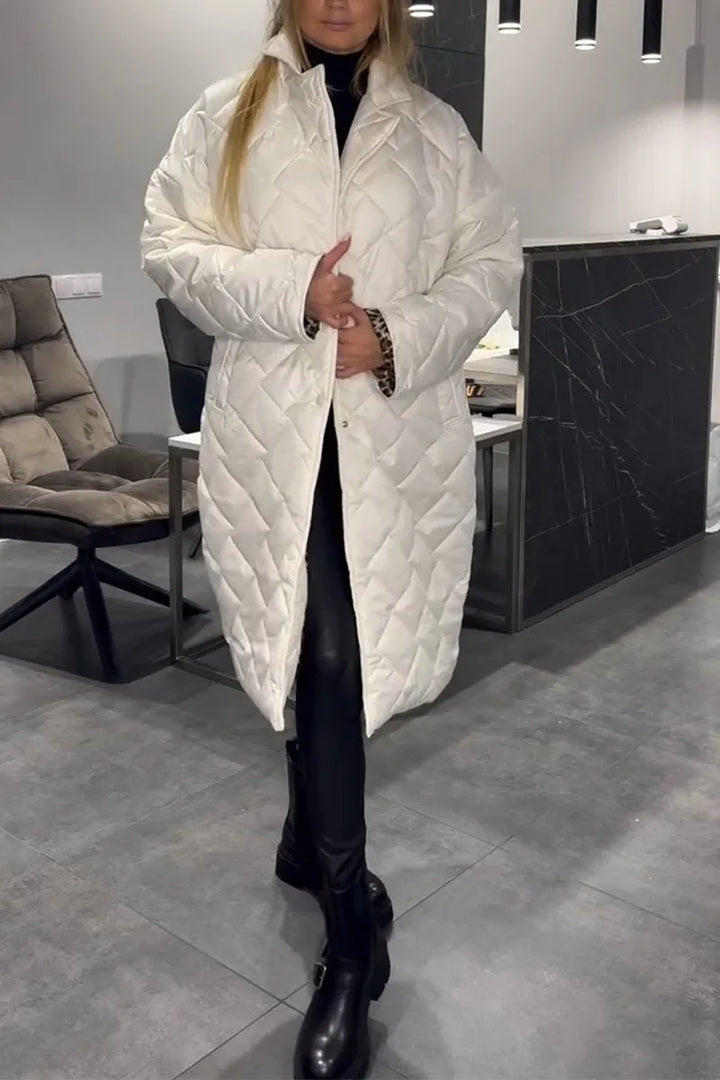 Beata | Abrigo acolchado reversible con forro de leopardo