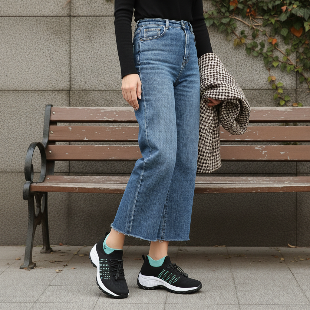 Ambulo Zapatos Ortopédicos de Tejido - Verde Negro